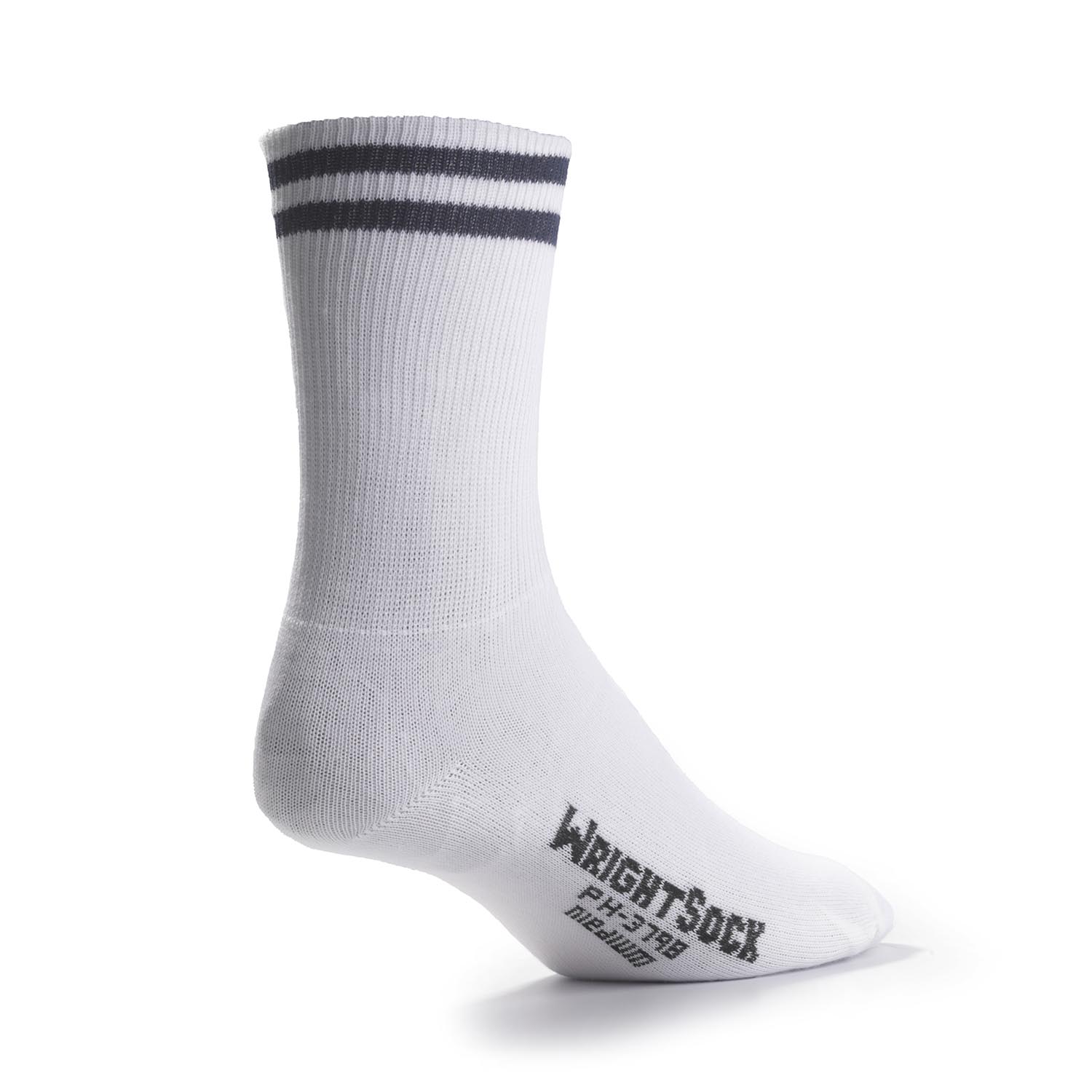 WHITE WRIGHTSOCK DOUBLE LAYER CREW LENGTH SOCK